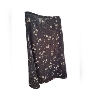 Vintage 90s Fast Lane Womens Skirt Black Floral Sheer L